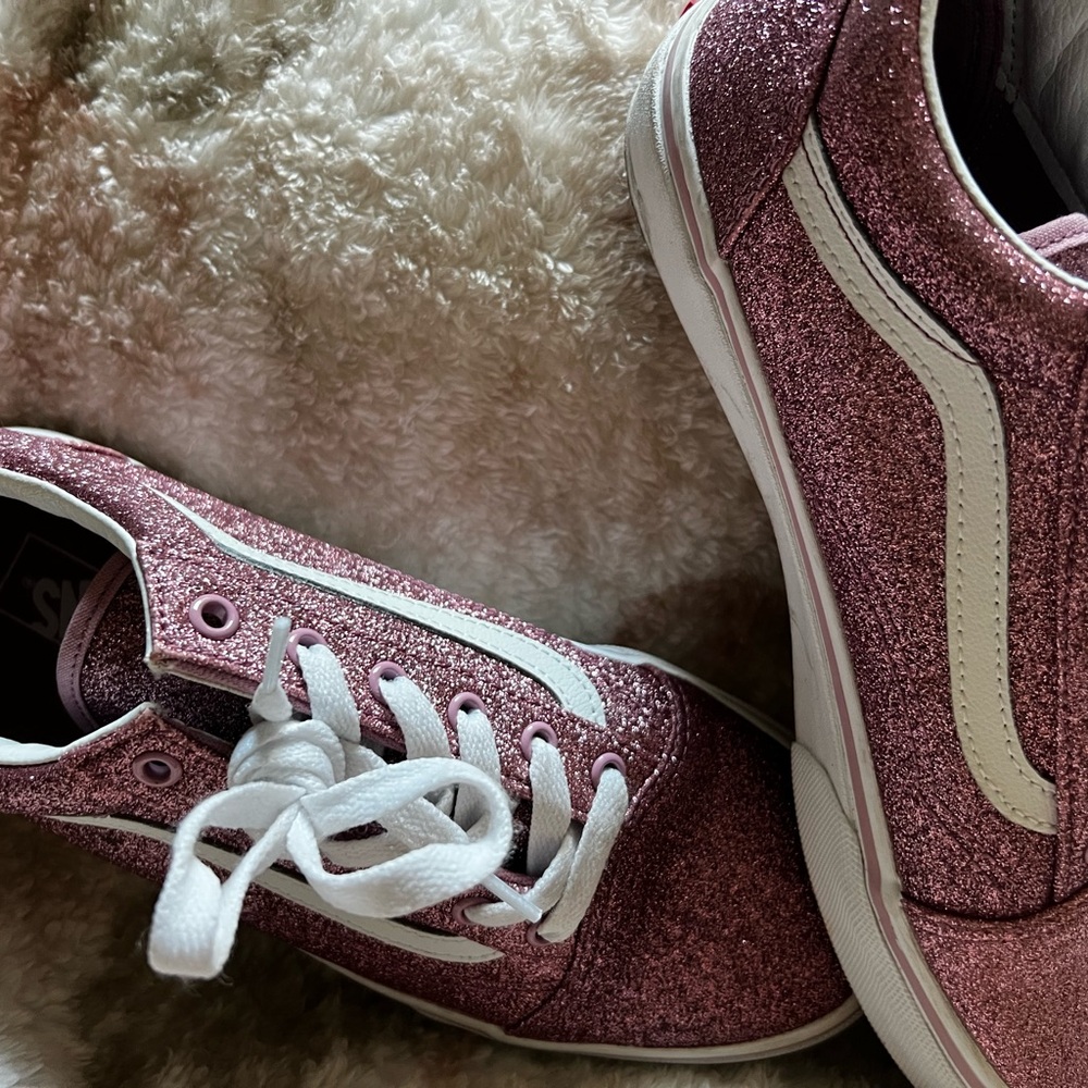 Vans Women's Sparkling Sneakers - Pink and White - Picture 4 of 9